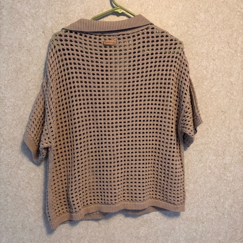 Stylish Tan Knit Cardigan - Picture 3 of 4
